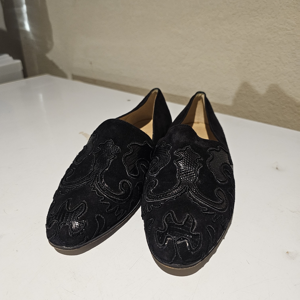 Gucci Black Embroidered Loafers